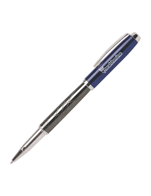 Modernist Blue Rollerball Pen - Black Ink w/Healthmine Logo