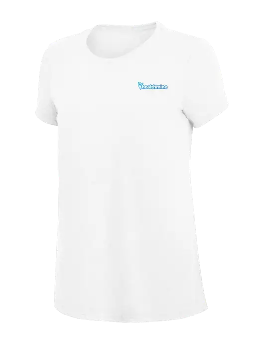 Womens Simply Soft White 4.5oz Poly/Combed Ring Spun Cotton T-Shirt
 w/Healthmine Logo