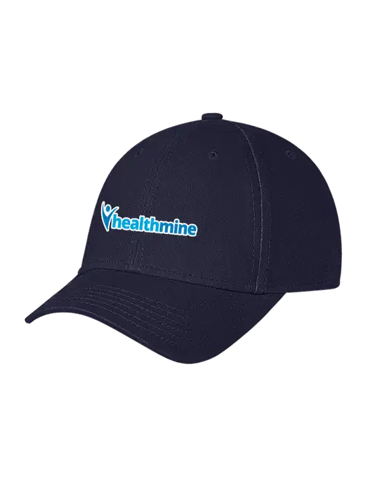 Navy Structured Soft Snap Closure Hook & Loop Cap w/Healthmine Logo