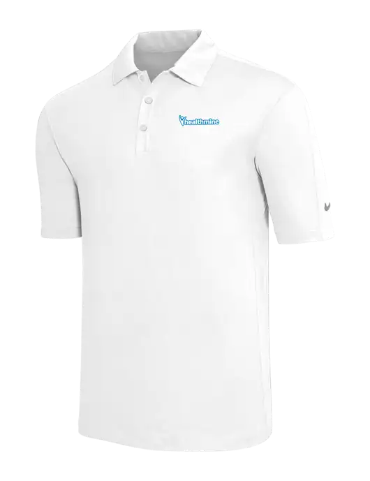 Nike White Tech Sport Dri-FIT Polo w/Healthmine Logo