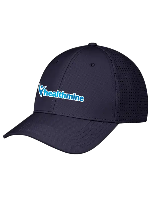 Navy Performance Stretchable Cap Hook & Loop w/Healthmine Logo