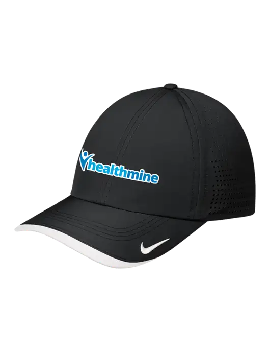 Nike Black/White Dri-FIT Perforated Performance Cap w/Healthmine Logo