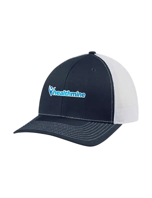 Richardson Adjustable Snapback Original 112 Trucker Cap Navy w/White Mesh w/Healthmine Logo