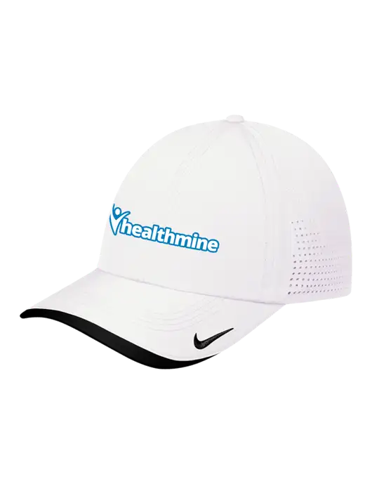 Nike White/Black Dri-FIT Perforated Performance Cap w/Healthmine Logo