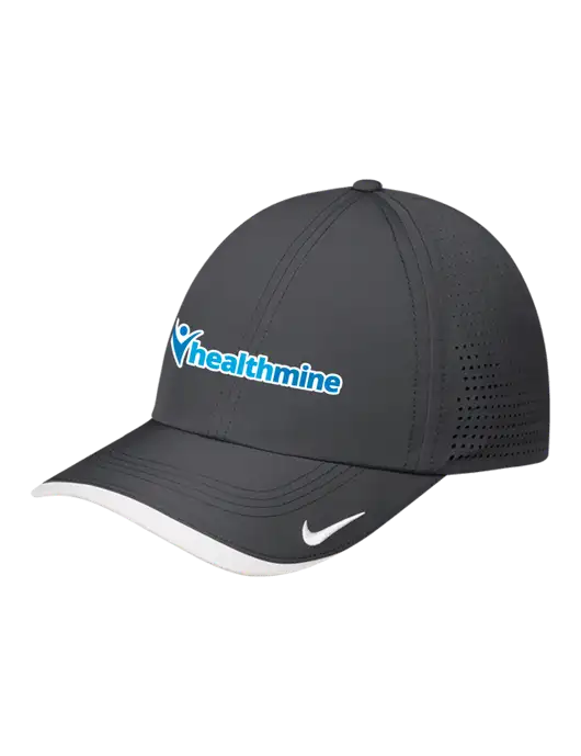 Nike Dark Grey/White Dri-FIT Perforated Performance Cap w/Healthmine Logo