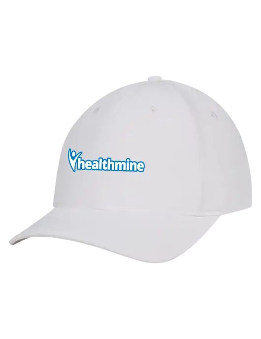 White Nylon Twill Performance Cap w/Healthmine Logo