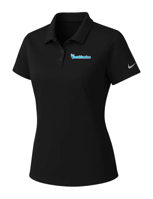 Nike Womens Black Dry Essential Solid Polo w/Healthmine Logo