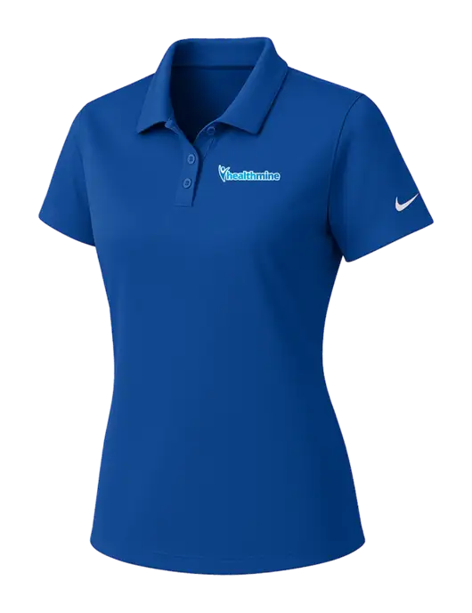 Nike Womens Dark Royal Dry Essential Solid Polo w/Healthmine Logo