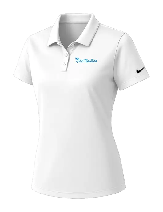 Nike Womens White Dry Essential Solid Polo w/Healthmine Logo