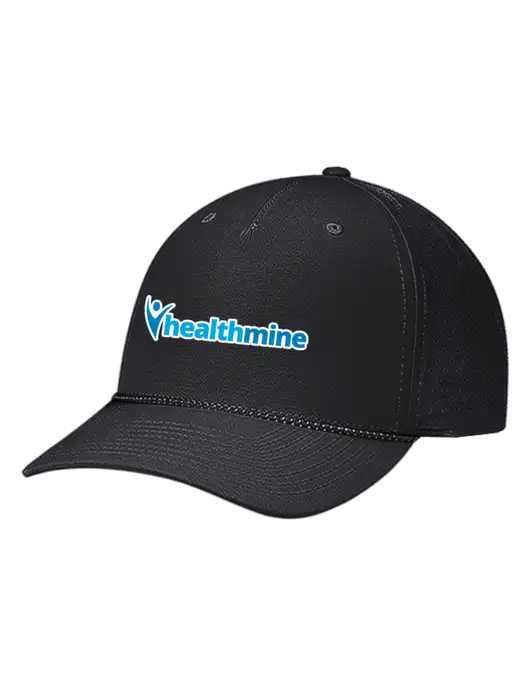 Richardson Laser Perf Performance Black/Black-Grey Rope Cap w/Healthmine Logo