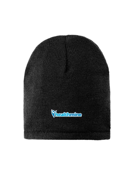 Black Fleece-Lined Beanie Cap w/Healthmine Logo
