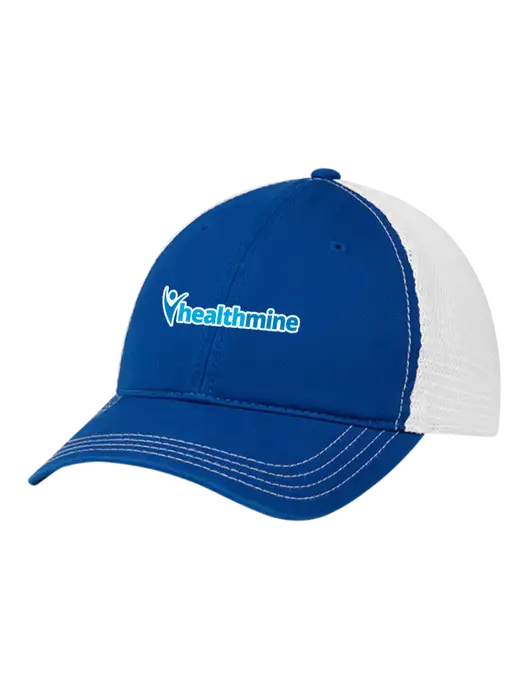Richardson 111 Garment Washed Trucker Cap Royal w/White Mesh w/Healthmine Logo