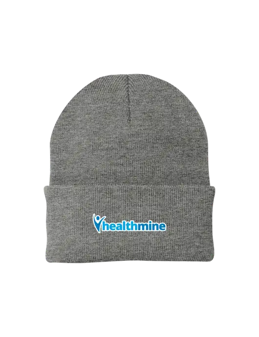 Medium Grey Heather Knit Cap w/Healthmine Logo