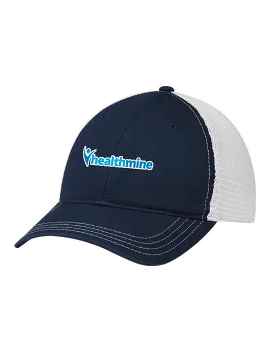 Richardson 111 Garment Washed Trucker Cap Navy w/White Mesh w/Healthmine Logo