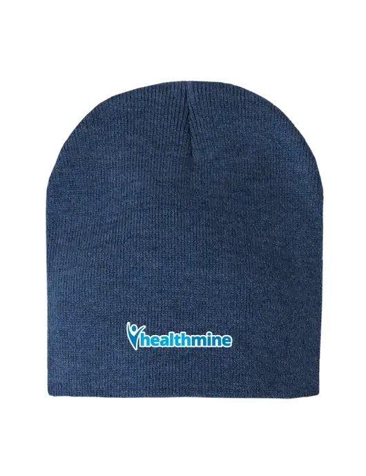 Dark Royal Heather Element Knit Beanie w/Healthmine Logo