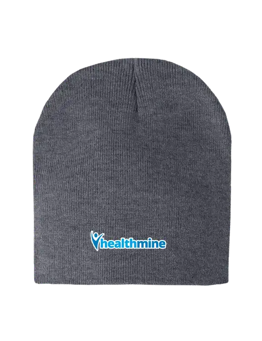Dark Grey Heather Element Knit Beanie w/Healthmine Logo