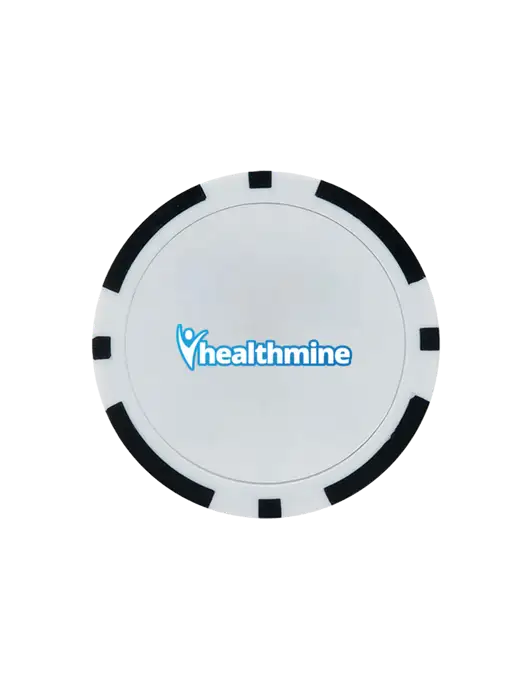 Black Poker Chip Ball Marker w/Healthmine Logo