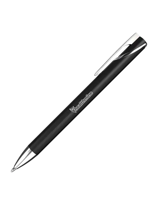 Black/Chrome HyperNova Ballpoint Pen - Black Ink w/Healthmine Logo