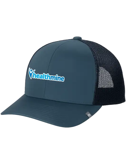 TravisMathew Dark Slate Blue Cruz Trucker Cap w/Healthmine Logo