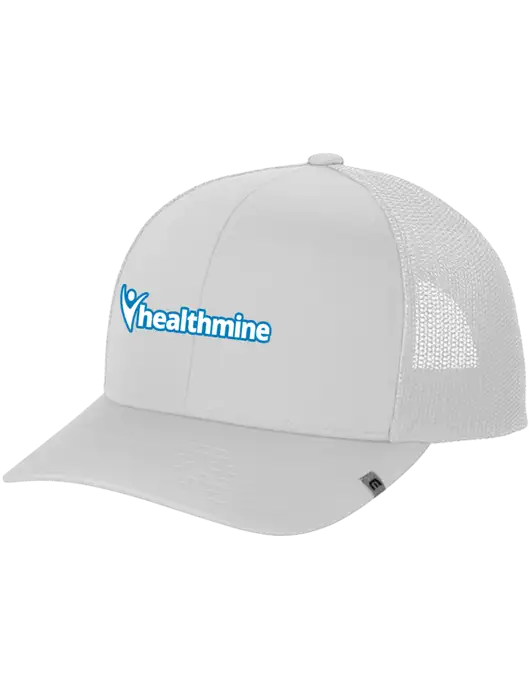 TravisMathew White Cruz Trucker Cap w/Healthmine Logo
