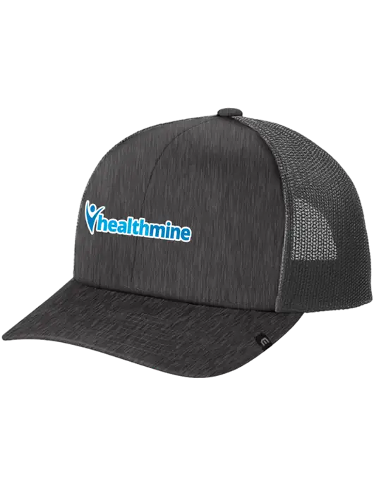 TravisMathew Very Dark Grey Heather Cruz Trucker Cap w/Healthmine Logo