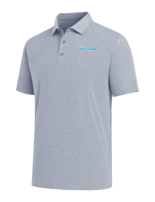 Callaway All-Over Stitched Medium Grey Chev Polo  w/Healthmine Logo