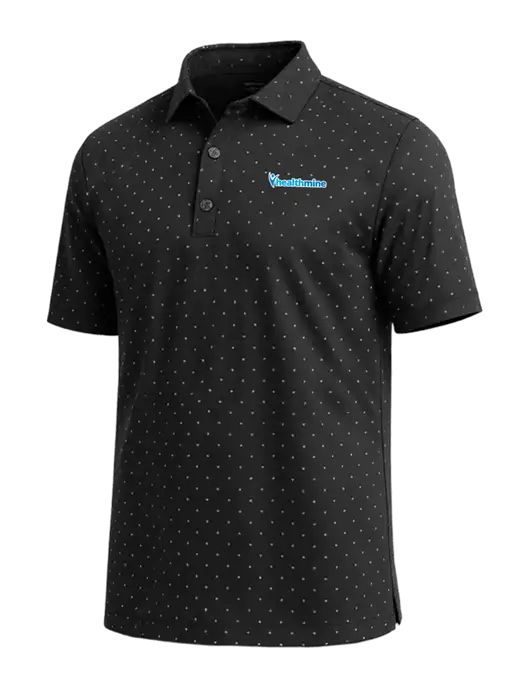 Callaway Micro Chev Black Print Polo w/Healthmine Logo
