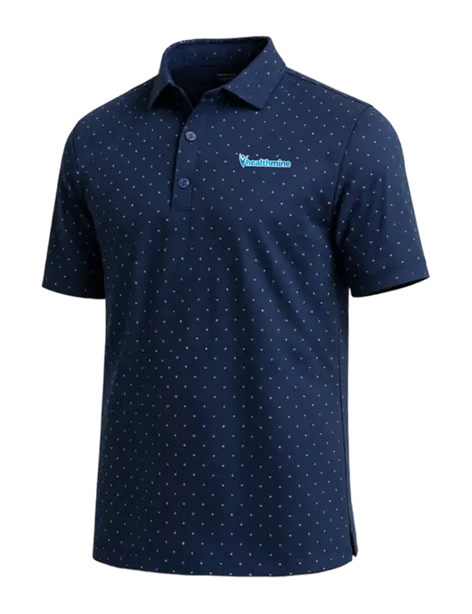 Callaway Micro Chev Dark Navy Print Polo w/Healthmine Logo