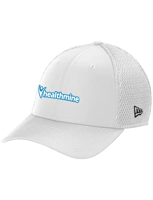 New Era 39THIRTY Performance Stretch White Mesh Cap w/Healthmine Logo