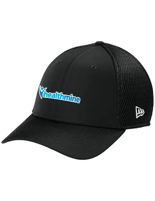New Era 39THIRTY Performance Stretch Black Mesh Cap w/Healthmine Logo