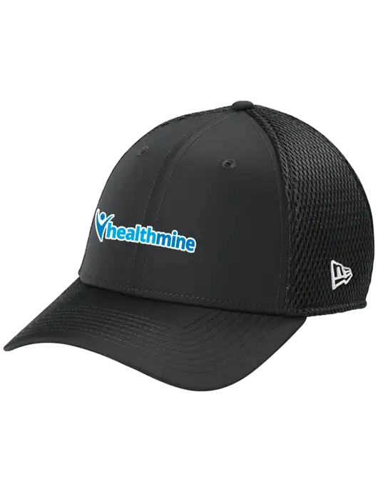New Era 39THIRTY Performance Stretch Charcoal Grey Mesh Cap w/Healthmine Logo