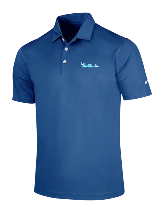 NIKE Dark Royal Dri-Fit Vertical Mesh Polo w/Healthmine Logo