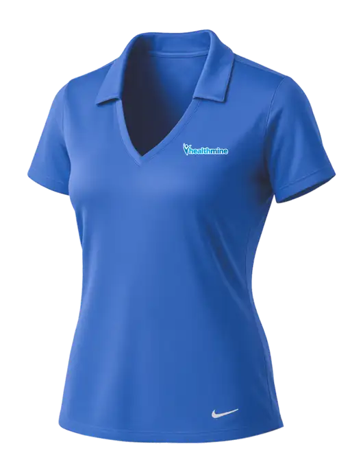 NIKE Light Royal Womens Dri-Fit Vertical Mesh Polo w/Healthmine Logo