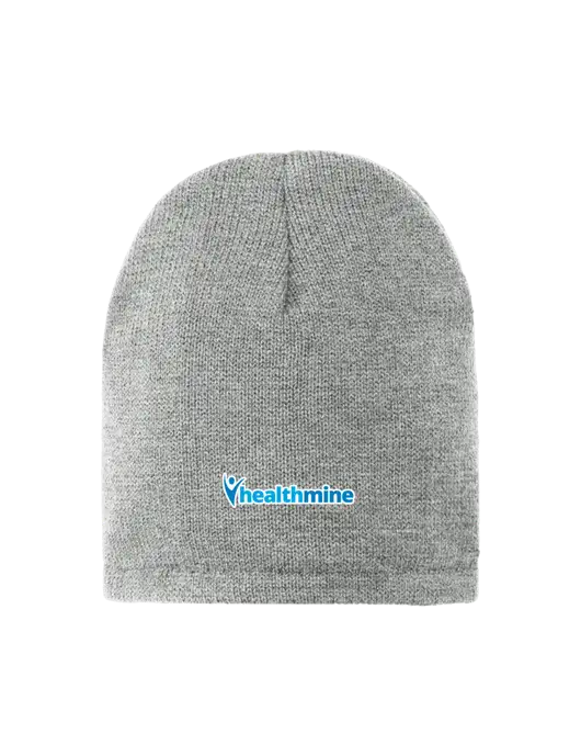 Dark Medium Grey Fleece-Lined Beanie Cap w/Healthmine Logo