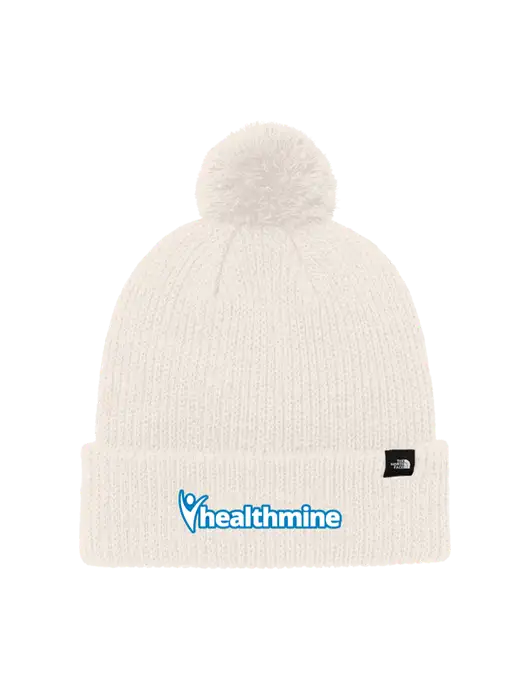 The North Face Ivory Pom Beanie w/Healthmine Logo