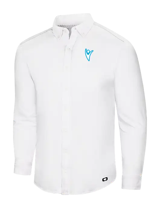 OGIO Bright White Modern Code Stretch Button-Up Shirt w/Healthmine Icon Logo
