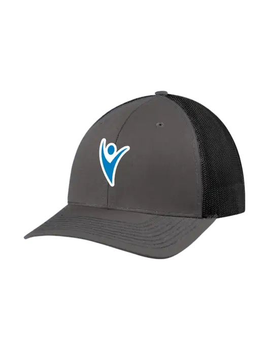 Richardson Adjustable Snapback Original 112 Trucker Cap Dark Grey w/Black Mesh w/Healthmine Icon Logo
