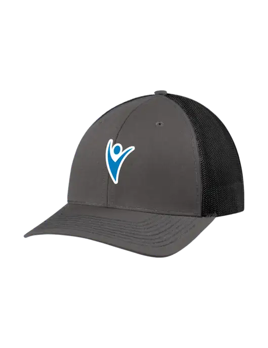 Richardson Adjustable Snapback Original 112 Trucker Cap Dark Grey w/Black Mesh w/Healthmine Icon Logo