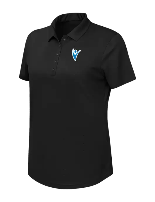 Callaway Womens Birdseye Black Polo w/Healthmine Icon Logo