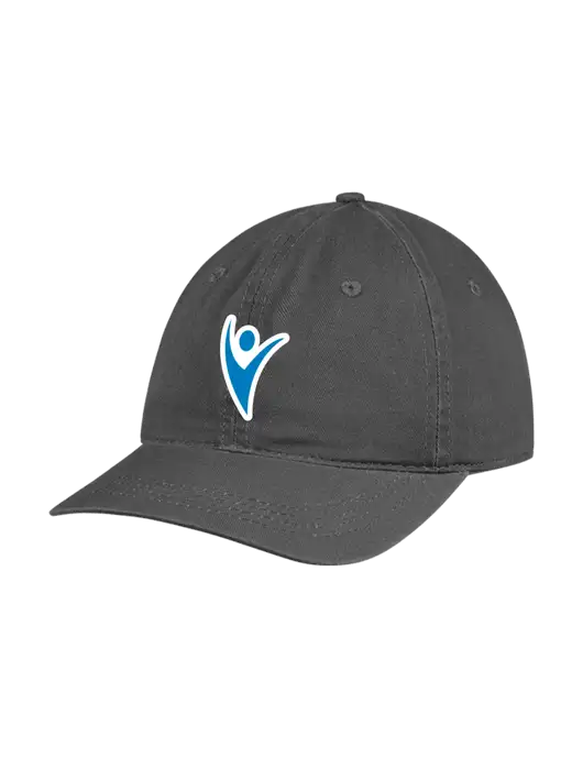 Garment Washed Unstructured Twill Charcoal Cap w/Healthmine Icon Logo