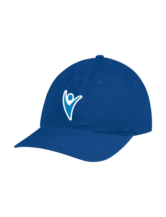 Garment Washed Unstructured Twill Royal Cap w/Healthmine Icon Logo