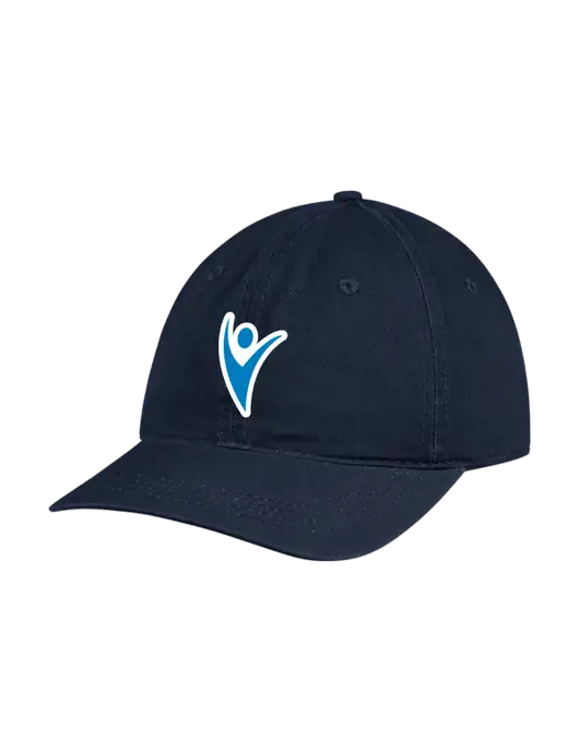 Garment Washed Unstructured Twill Navy Cap w/Healthmine Icon Logo