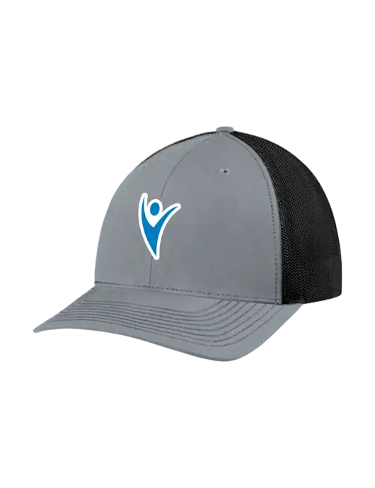 Richardson Adjustable Snapback Original 112 Trucker Cap Heather Grey w/Black Mesh w/Healthmine Icon Logo