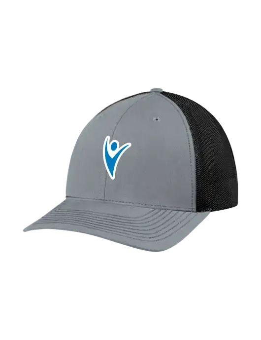 Richardson Adjustable Snapback Original 112 Trucker Cap Heather Grey w/Black Mesh w/Healthmine Icon Logo