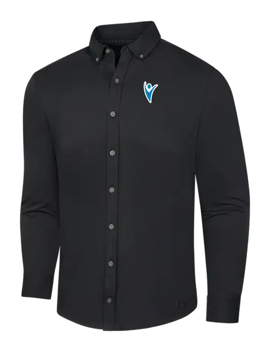 OGIO Blacktop Modern Code Stretch Button-Up Shirt w/Healthmine Icon Logo