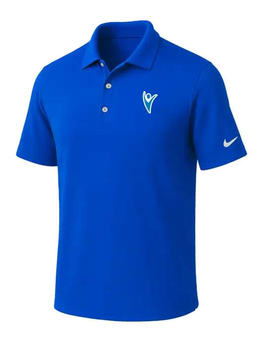 NIKE Royal Dri-Fit Micro Pique Polo w/Healthmine Icon Logo