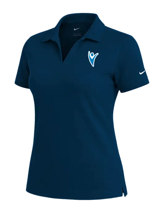NIKE Navy Womens Dri-Fit Micro Pique Polo w/Healthmine Icon Logo
