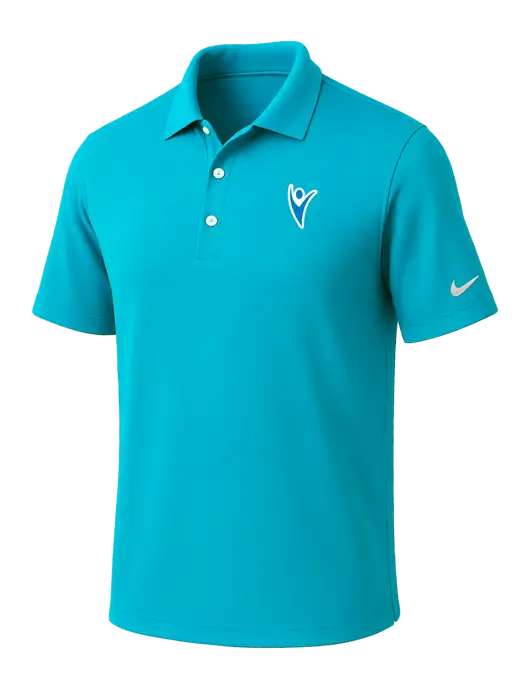 NIKE Sapphire Blue Dri-Fit Micro Pique Polo w/Healthmine Icon Logo