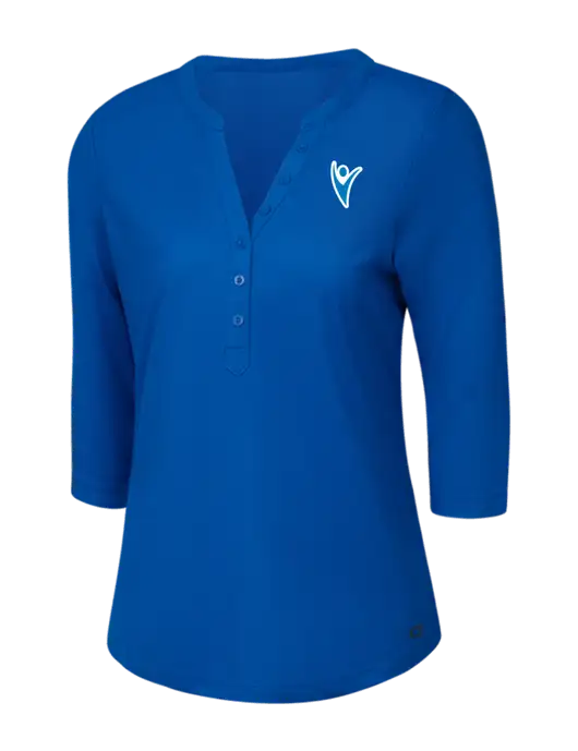 OGIO Royal Blue Jewel Henley w/Healthmine Icon Logo