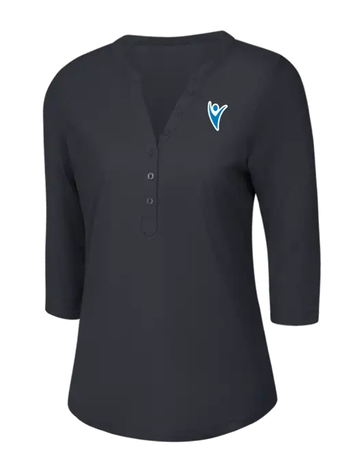 OGIO Charcoal Grey Jewel Henley w/Healthmine Icon Logo